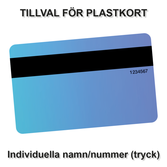 Tillval - Individuella namn/nummer (tryck)